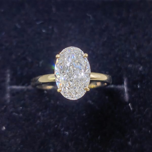 18K Solid Gold Moissanite Rings Ladies Wedding Party Gifts - 图片 3