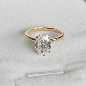18K Solid Gold Moissanite Rings Ladies Wedding Party Gifts