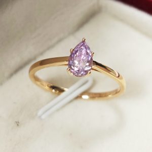 10K Solid Gold Light Purple Moissanite Ring