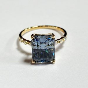 10K Solid Gold Radiant Cut Moissanite Ring