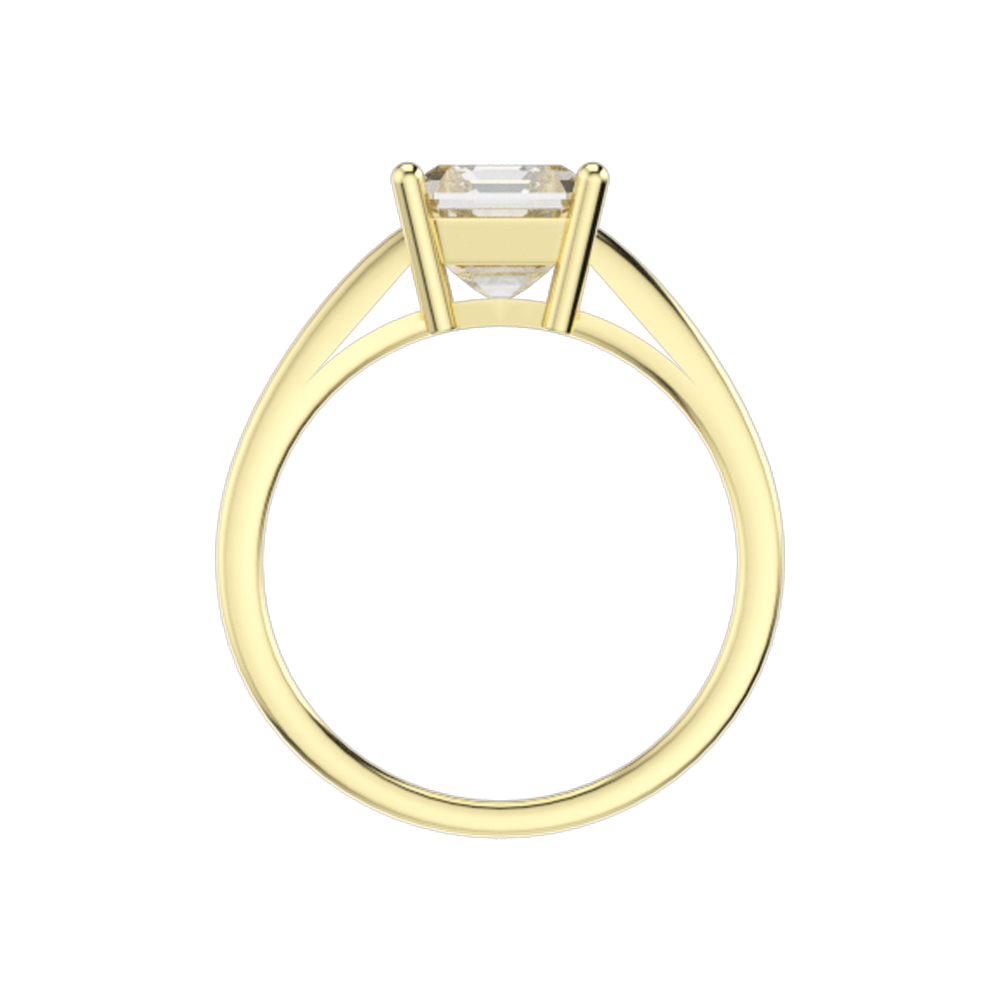 14K Solid Gold Emerald Cut Moissanite Ring - Image 3