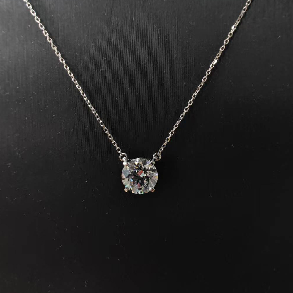 PT950 Moissanite Necklace Gemstone Pendant - Image 3