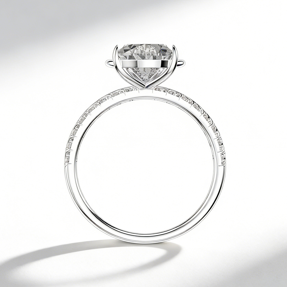 PT950 Pear Cut Moissanite Ring - Image 3