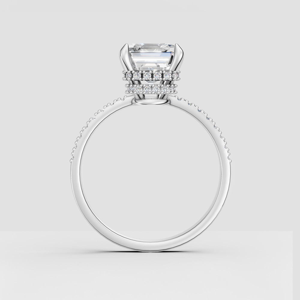 14K Gold Ring with Asscher Cut Round Gemstone Minimalist Fine Jewelry - Image 3