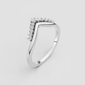 10K Gold Ring with Round Cut Gems