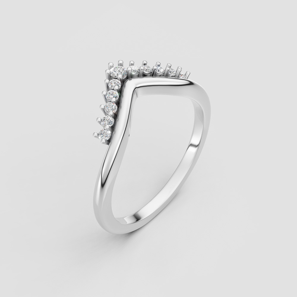 10K Gold Ring with Round Cut Gems