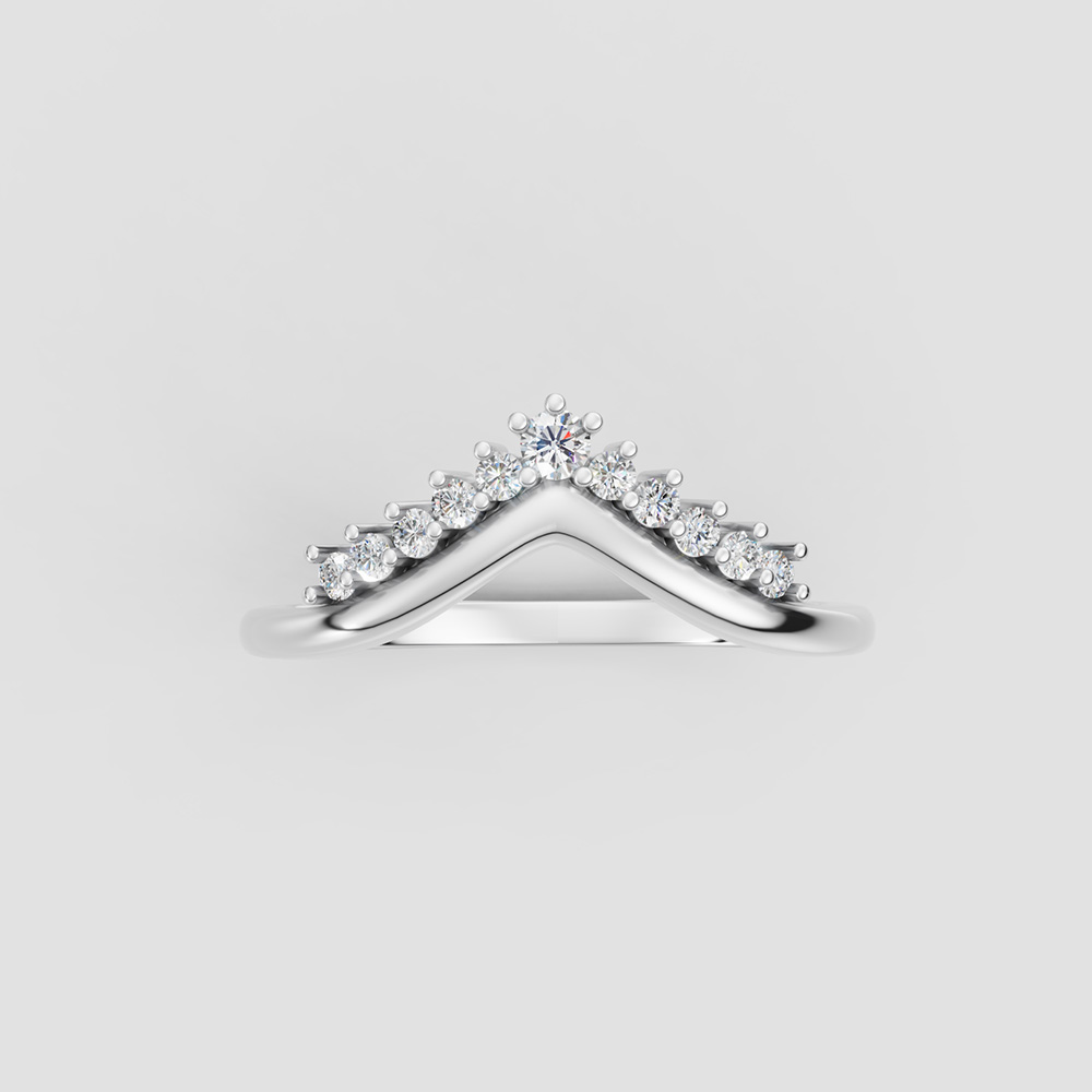 10K Gold Ring with Round Cut Gems - Image 2