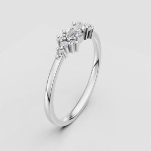10K Gold Ring with Marquise Cut Center Stone