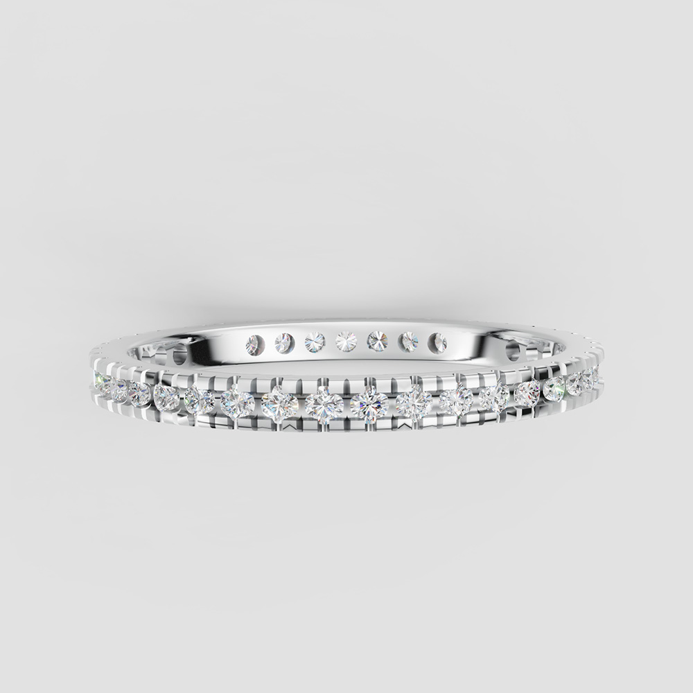 PT950 Ring with Round Cut Gems - Image 2