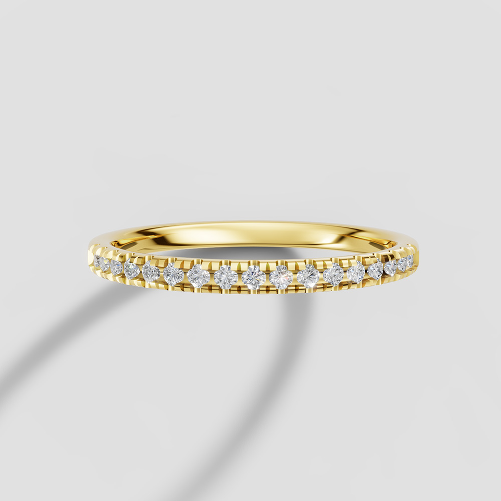 18K Gold Ring with Round Cut Gems - Image 2
