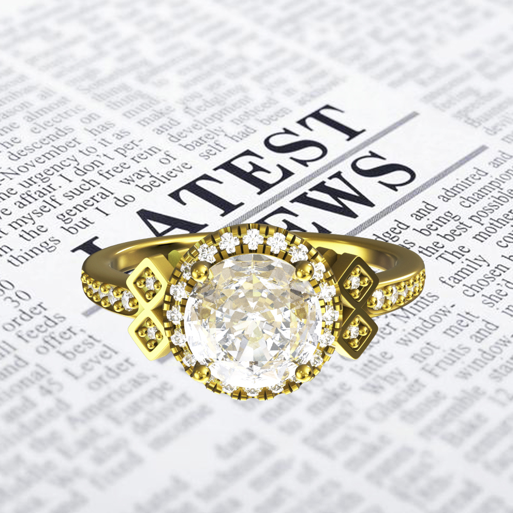 14K Gold Ring with Round Cut Center Stone - Image 2