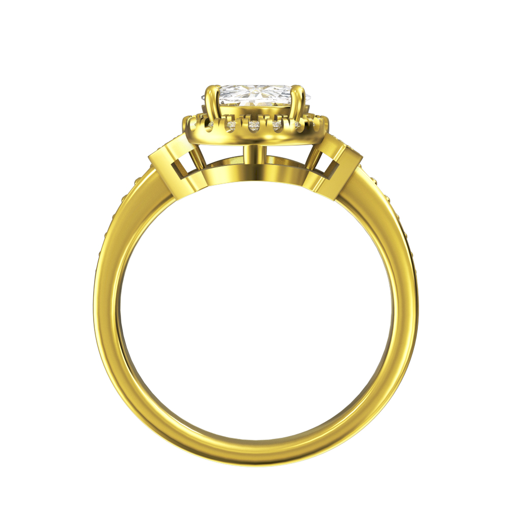 14K Gold Ring with Round Cut Center Stone - Image 3