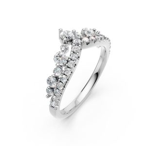 14K Gold Ring with Round Cut Gems