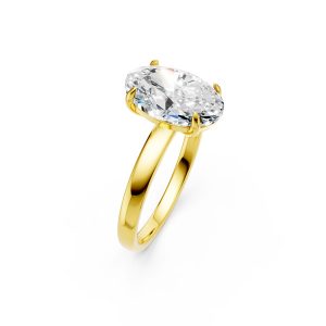 14K Gold Ring with Oval Cut Center Stone